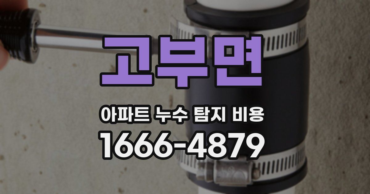 고부면 아파트 누수 탐지 비용