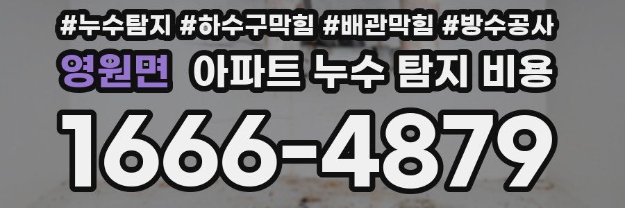 영원면 아파트 누수 탐지 비용