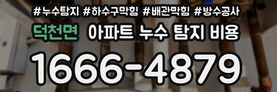 덕천면 아파트 누수 탐지 비용