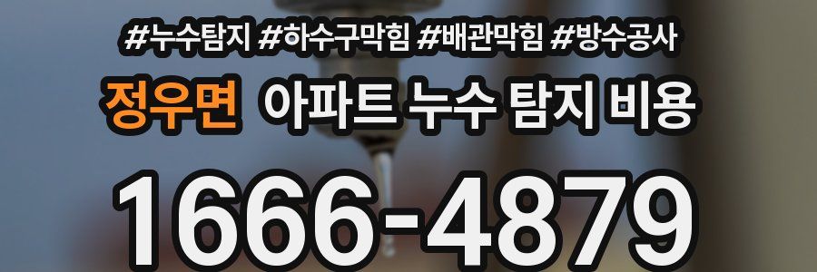 정우면 아파트 누수 탐지 비용