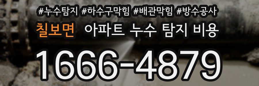 칠보면 아파트 누수 탐지 비용
