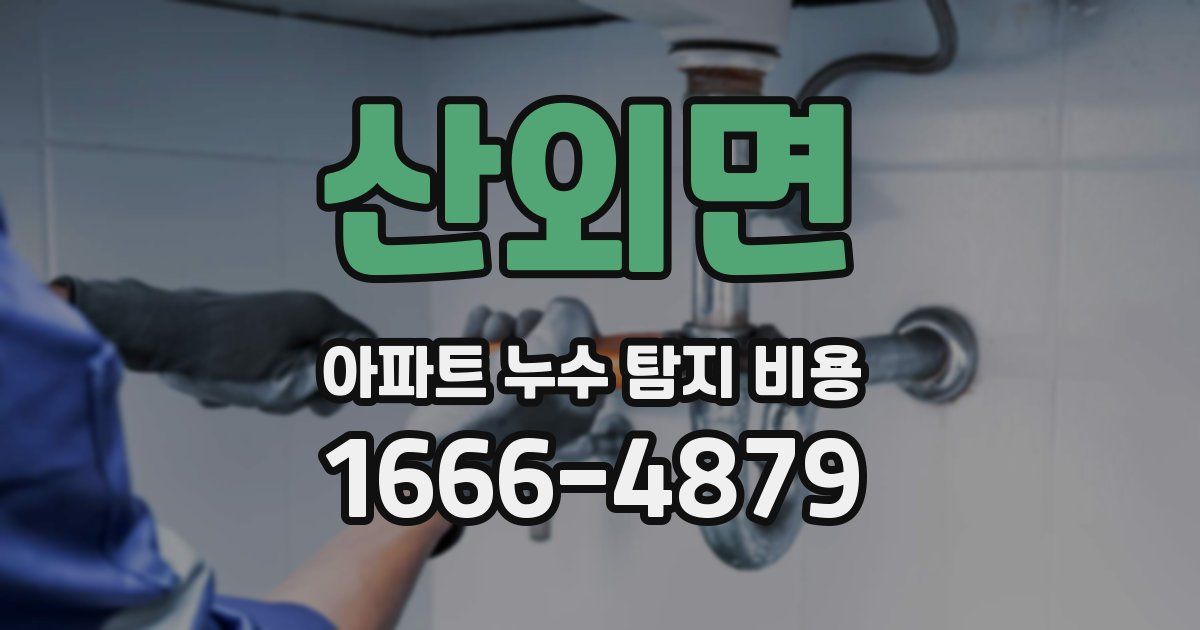 산외면 아파트 누수 탐지 비용