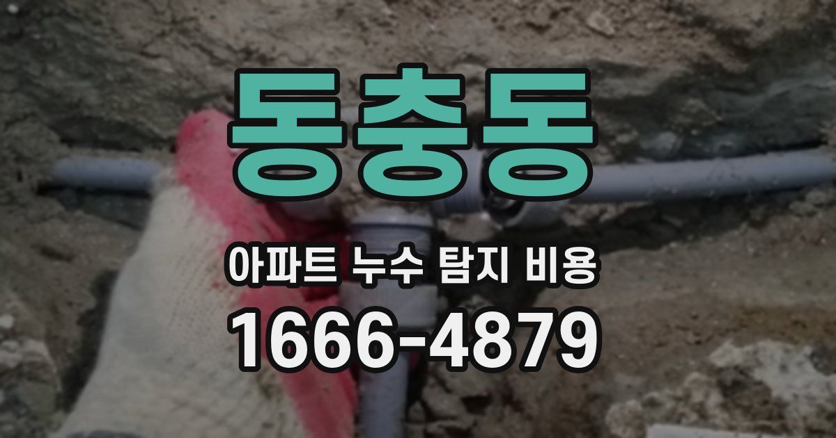 동충동 아파트 누수 탐지 비용