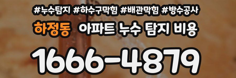 하정동 아파트 누수 탐지 비용