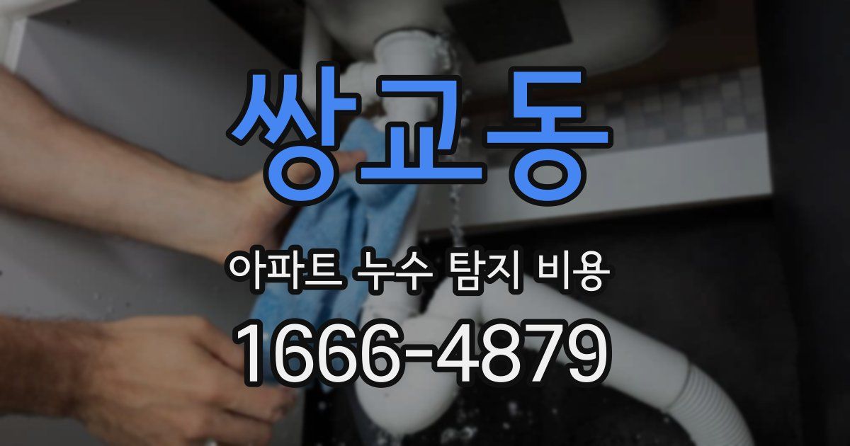 쌍교동 아파트 누수 탐지 비용