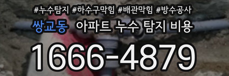쌍교동 아파트 누수 탐지 비용