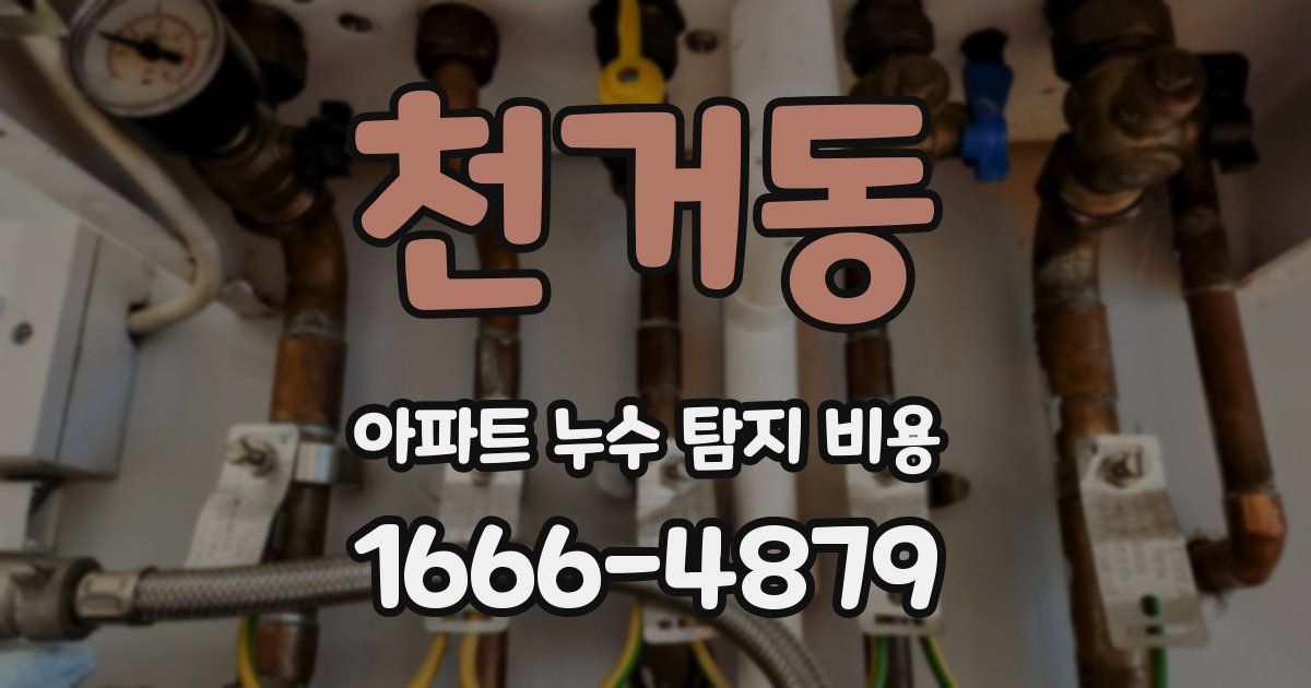 천거동 아파트 누수 탐지 비용