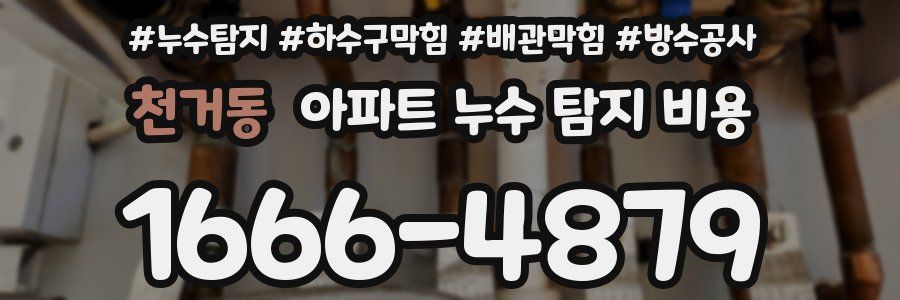 천거동 아파트 누수 탐지 비용
