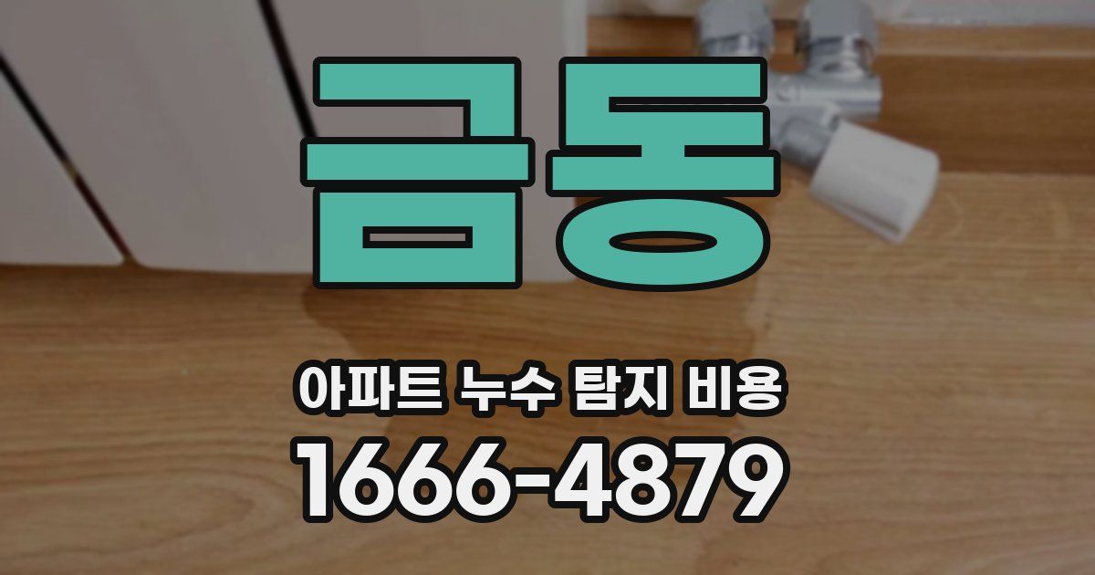 금동 아파트 누수 탐지 비용