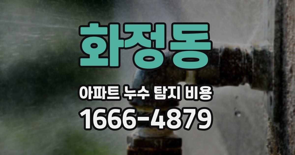 화정동 아파트 누수 탐지 비용