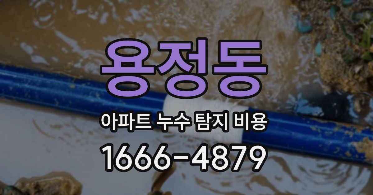 용정동 아파트 누수 탐지 비용