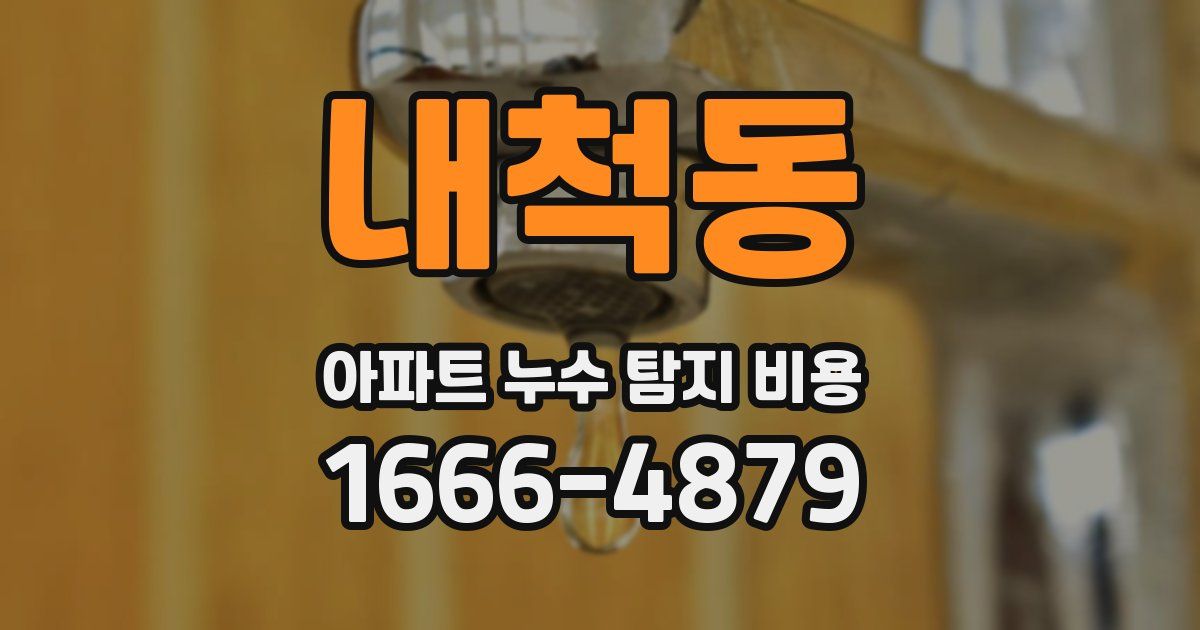 내척동 아파트 누수 탐지 비용