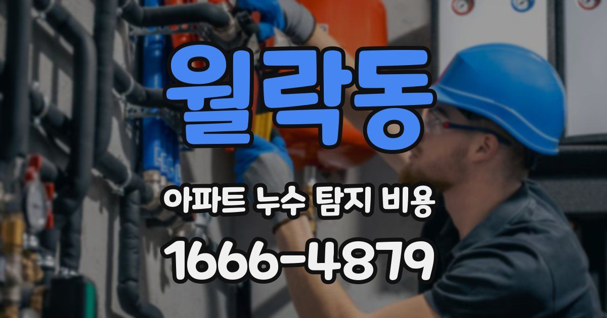 월락동 아파트 누수 탐지 비용
