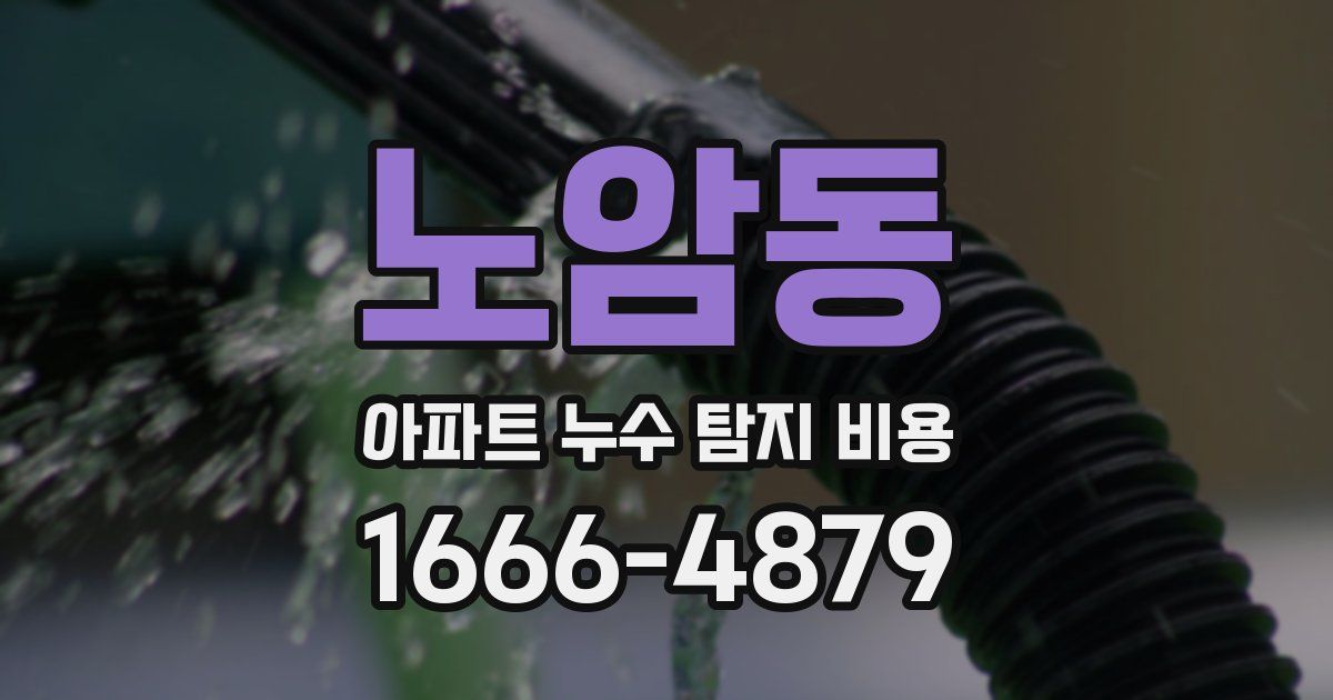 노암동 아파트 누수 탐지 비용