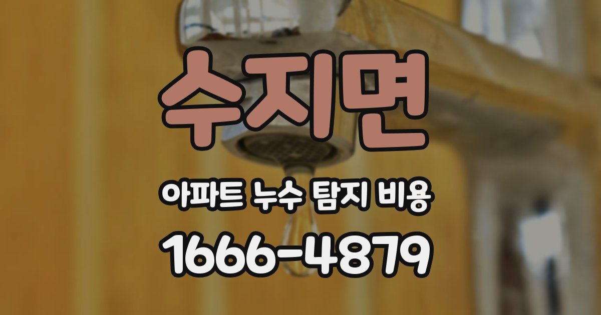 수지면 아파트 누수 탐지 비용