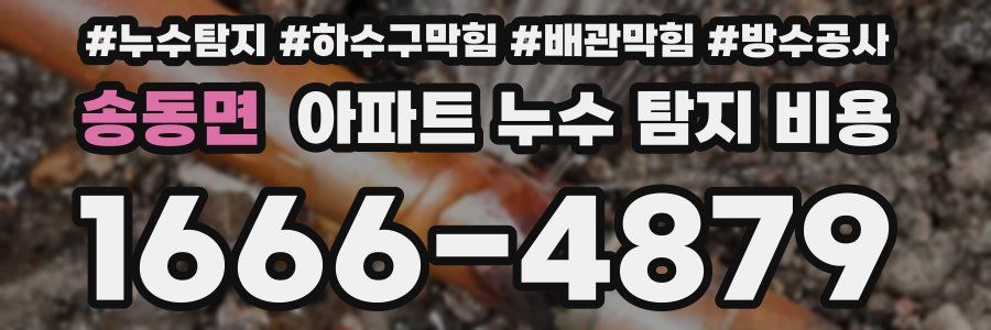 송동면 아파트 누수 탐지 비용