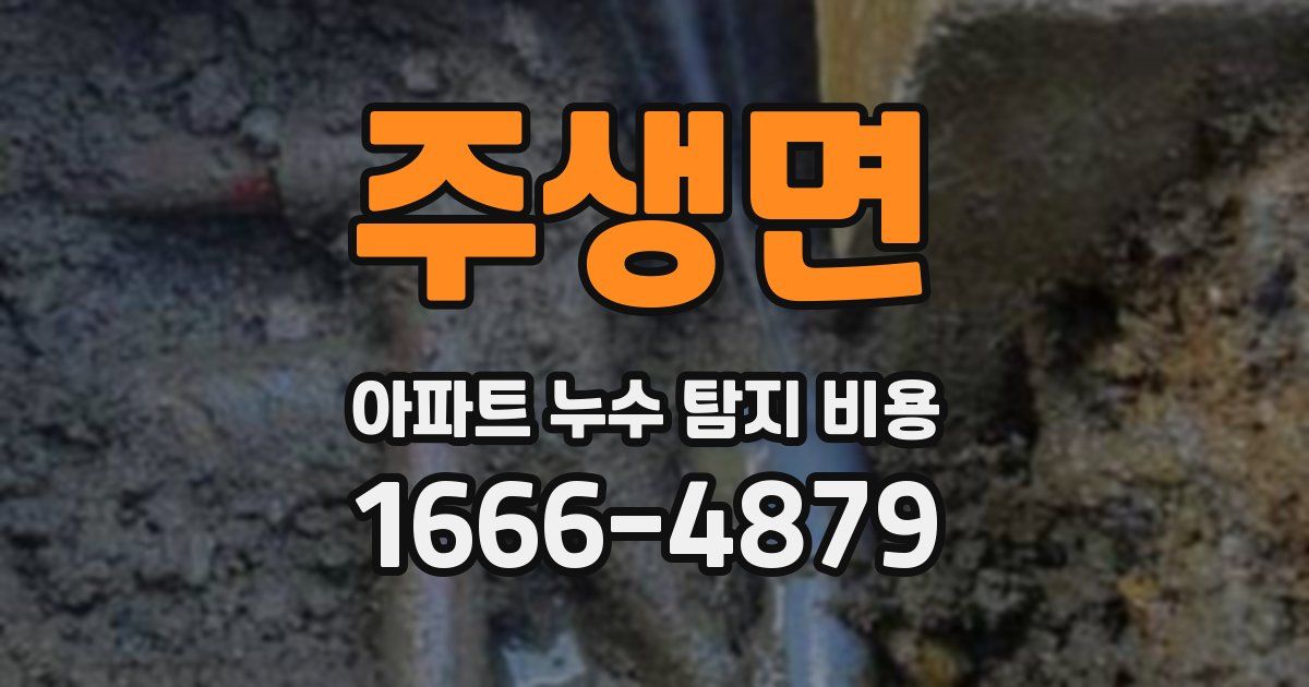 주생면 아파트 누수 탐지 비용