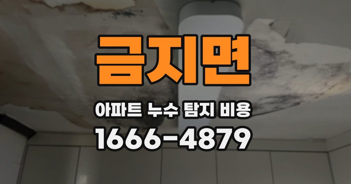 금지면 아파트 누수 탐지 비용
