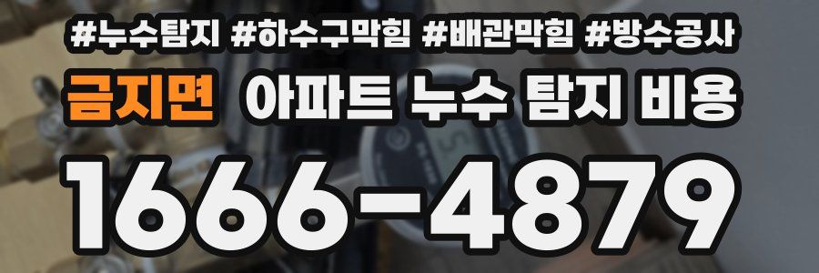 금지면 아파트 누수 탐지 비용