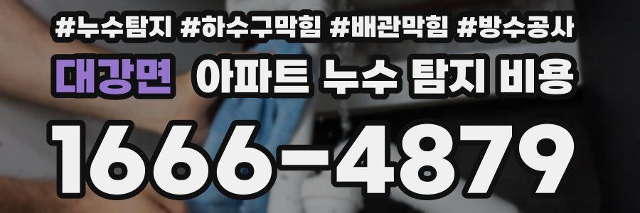 대강면 아파트 누수 탐지 비용
