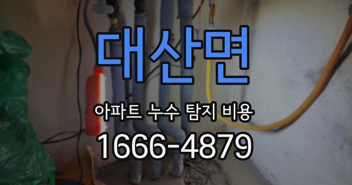 대산면 아파트 누수 탐지 비용
