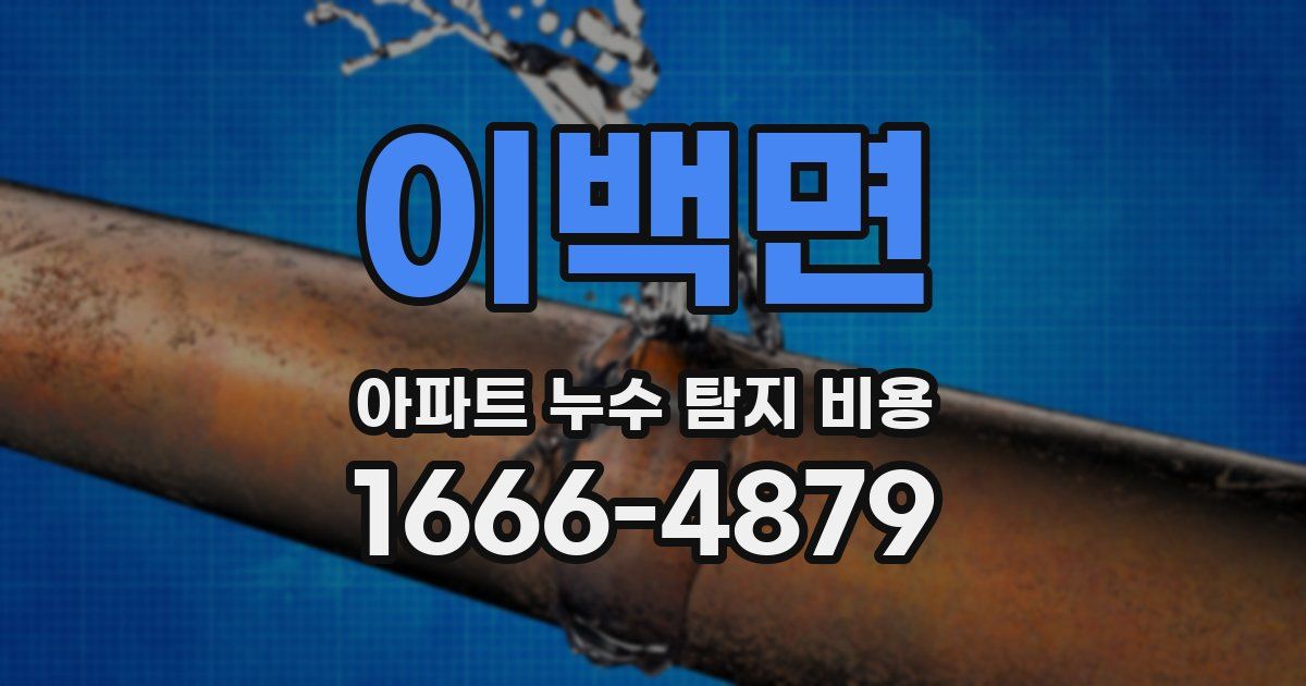 이백면 아파트 누수 탐지 비용