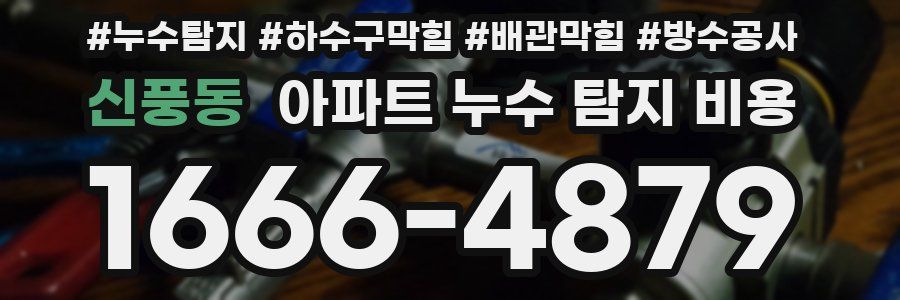 신풍동 아파트 누수 탐지 비용