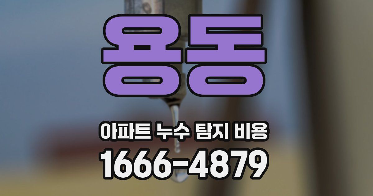 용동 아파트 누수 탐지 비용