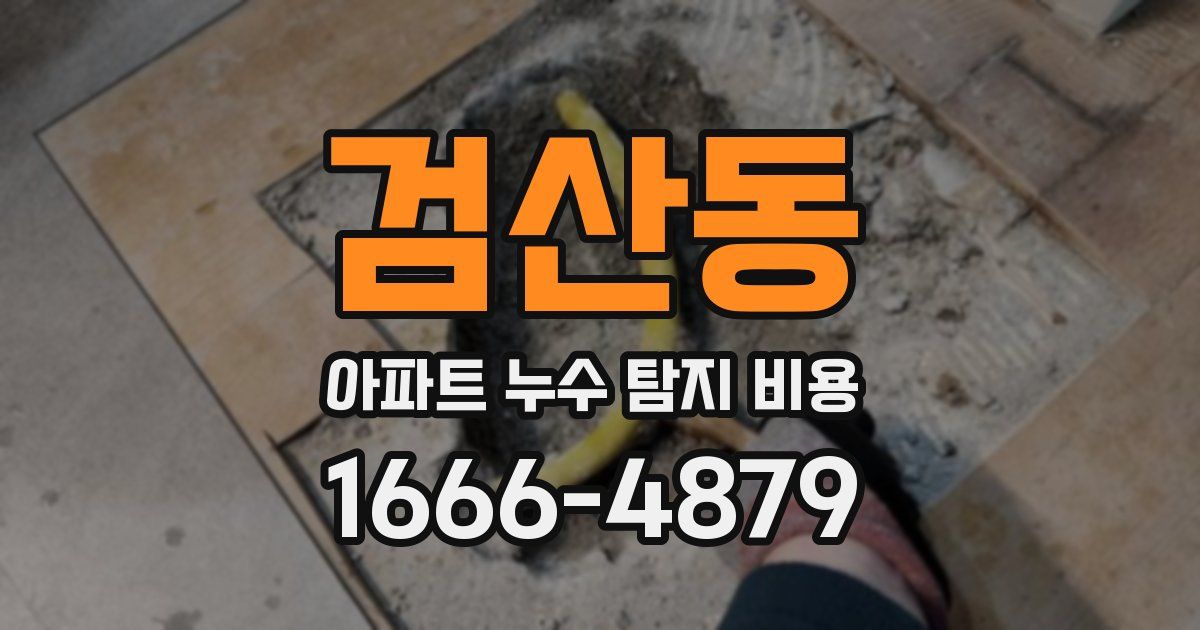 검산동 아파트 누수 탐지 비용