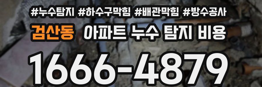 검산동 아파트 누수 탐지 비용