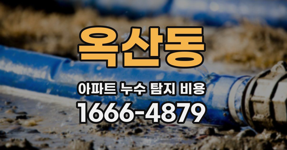 옥산동 아파트 누수 탐지 비용