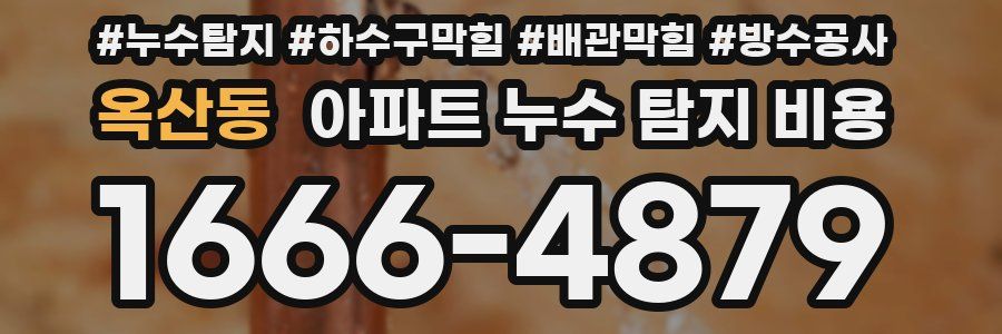 옥산동 아파트 누수 탐지 비용