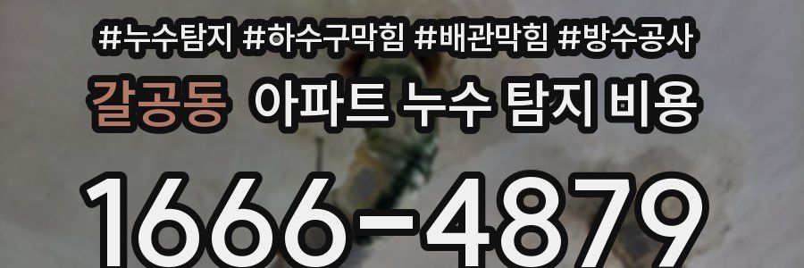 갈공동 아파트 누수 탐지 비용