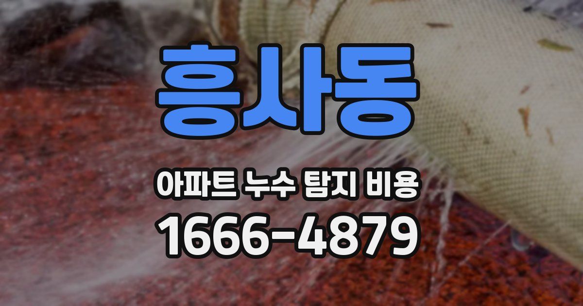 흥사동 아파트 누수 탐지 비용