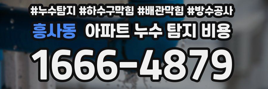 흥사동 아파트 누수 탐지 비용