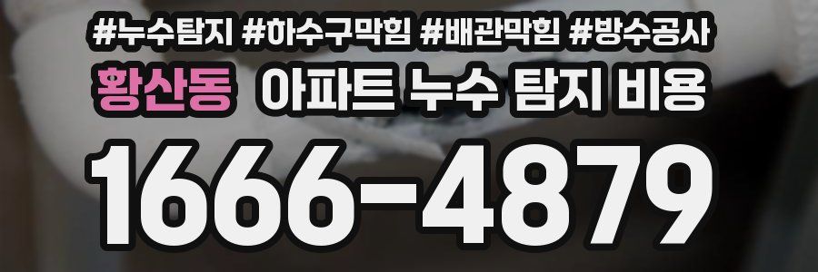 황산동 아파트 누수 탐지 비용