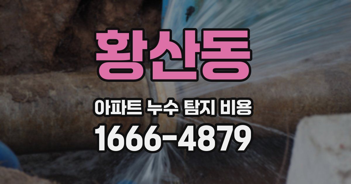 황산동 아파트 누수 탐지 비용