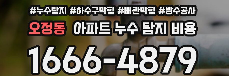 오정동 아파트 누수 탐지 비용
