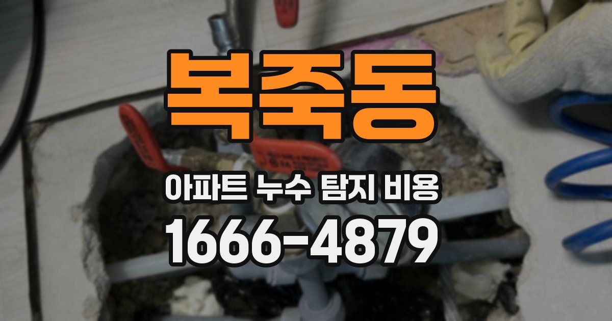 복죽동 아파트 누수 탐지 비용