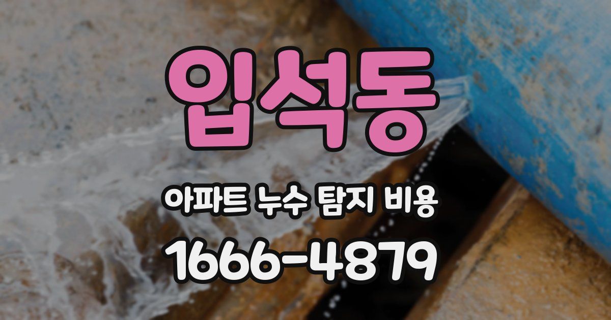 입석동 아파트 누수 탐지 비용