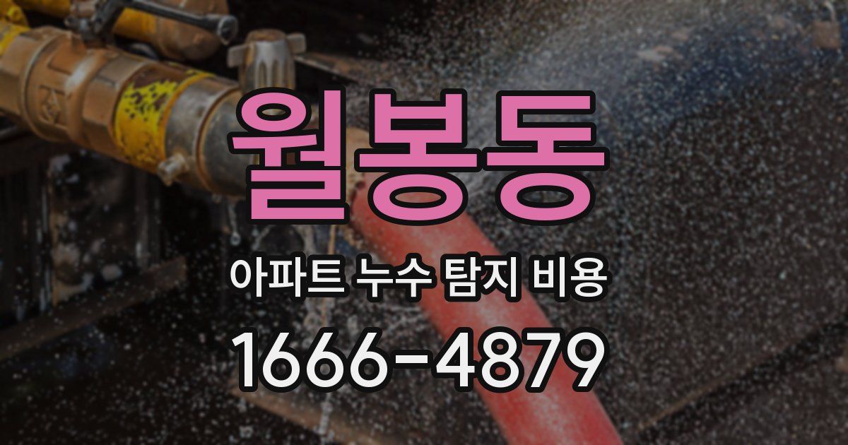 월봉동 아파트 누수 탐지 비용