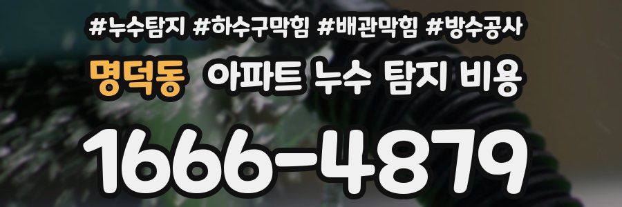 명덕동 아파트 누수 탐지 비용