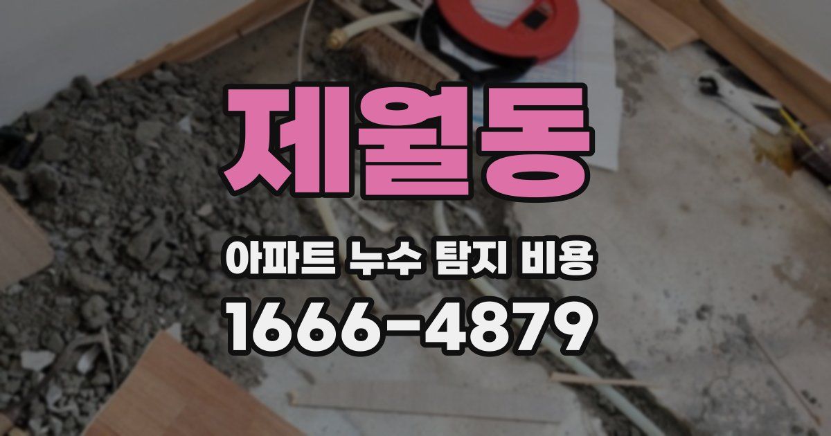 제월동 아파트 누수 탐지 비용