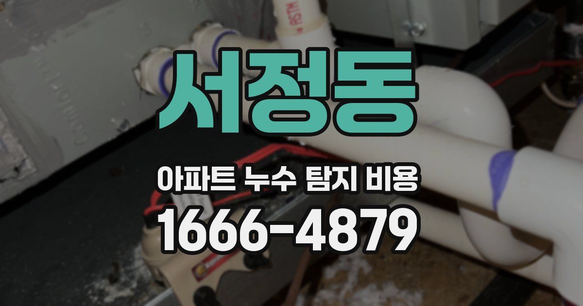 서정동 아파트 누수 탐지 비용
