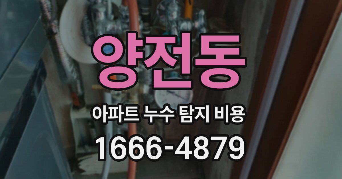 양전동 아파트 누수 탐지 비용