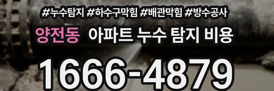 양전동 아파트 누수 탐지 비용