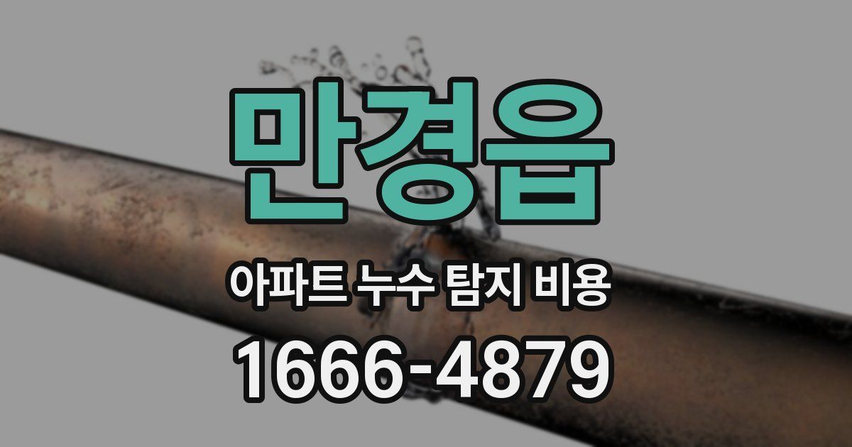 만경읍 아파트 누수 탐지 비용