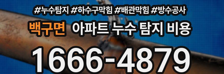 백구면 아파트 누수 탐지 비용