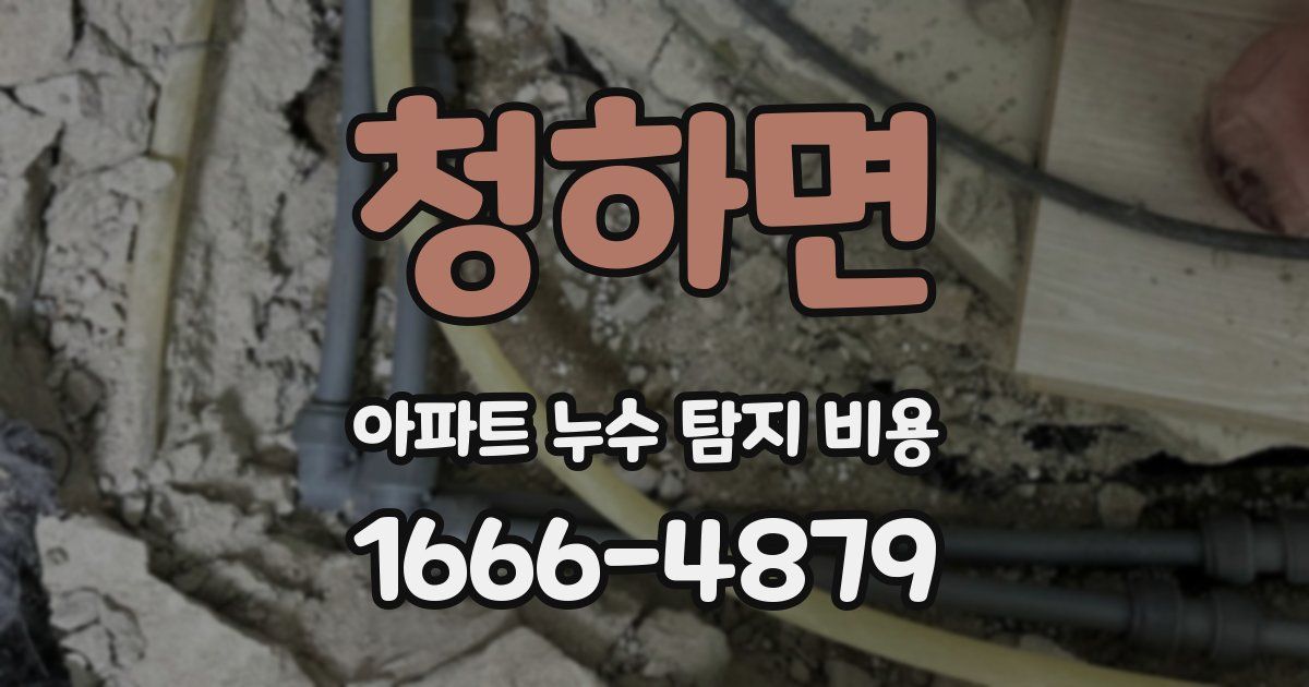 청하면 아파트 누수 탐지 비용