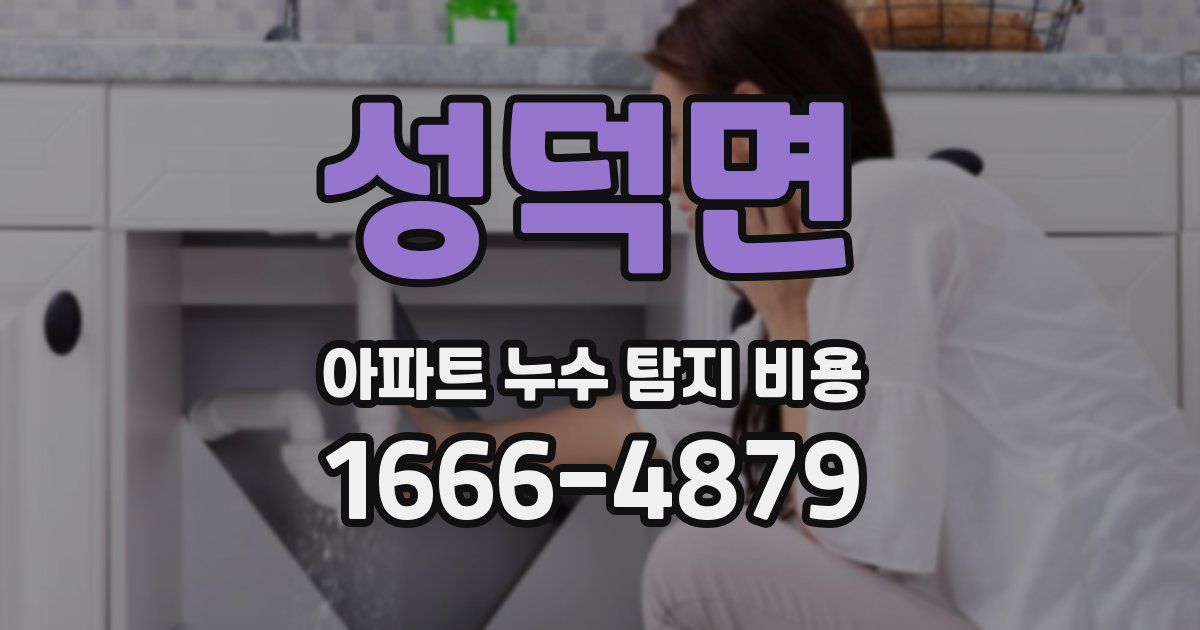 성덕면 아파트 누수 탐지 비용